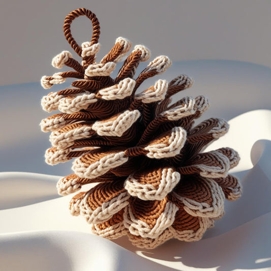 Cozy Pinecone Crochet Ornament