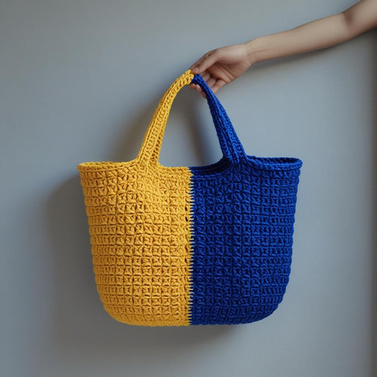 Two-tone Crochet Tote Bag
